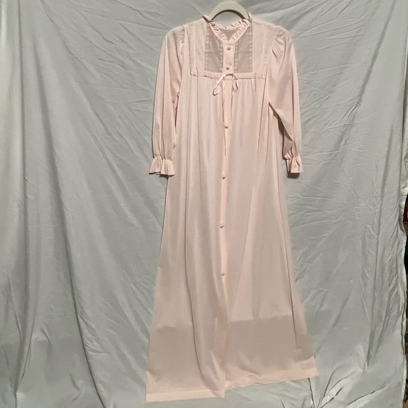 XS Vintage LORRAINE 1950s Pale Pink Robe Dressing House Gown - Picture 12 of 12